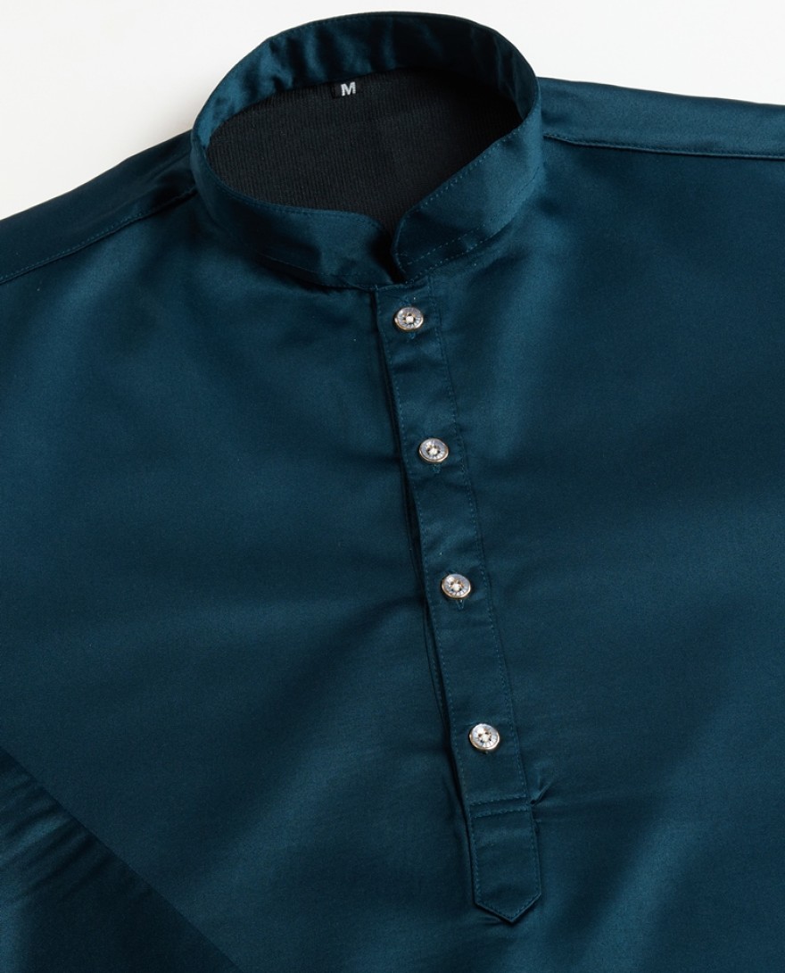 61104-BLUE - Midnight Blue Embroidered Kurta Set for Men